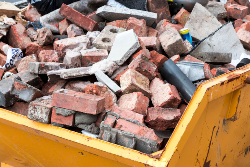 Skip full of bricks