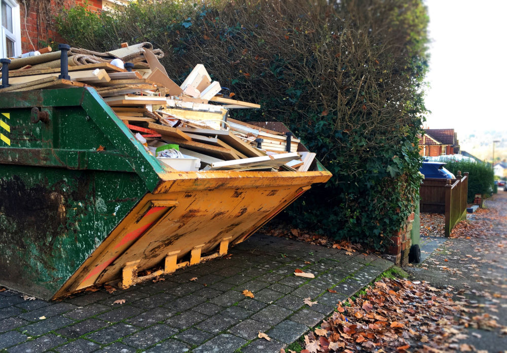 Yellow and Green Skip hire with Waste